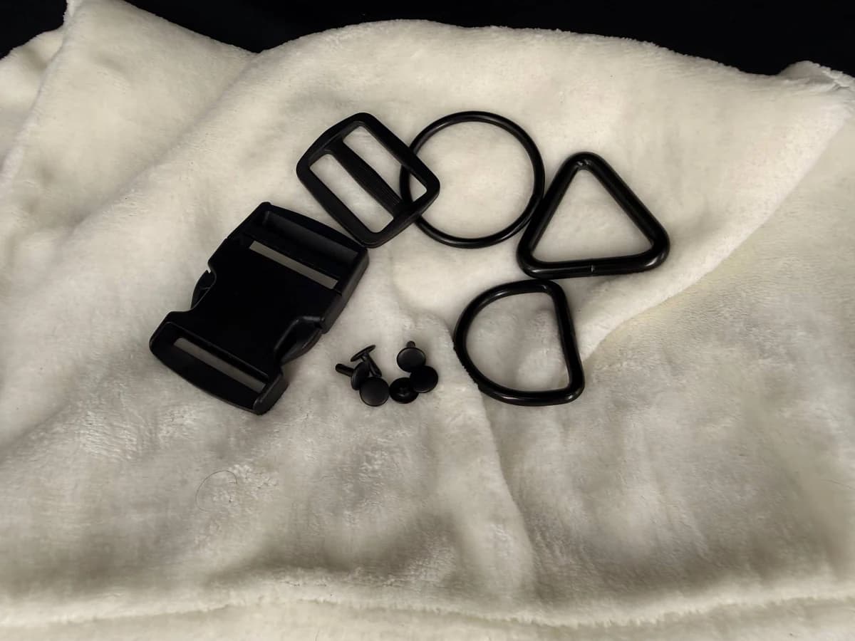 Black plastic hardware close-up